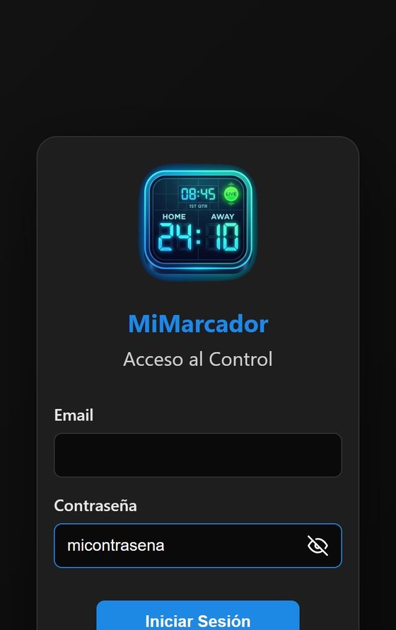 La pantalla de acceso