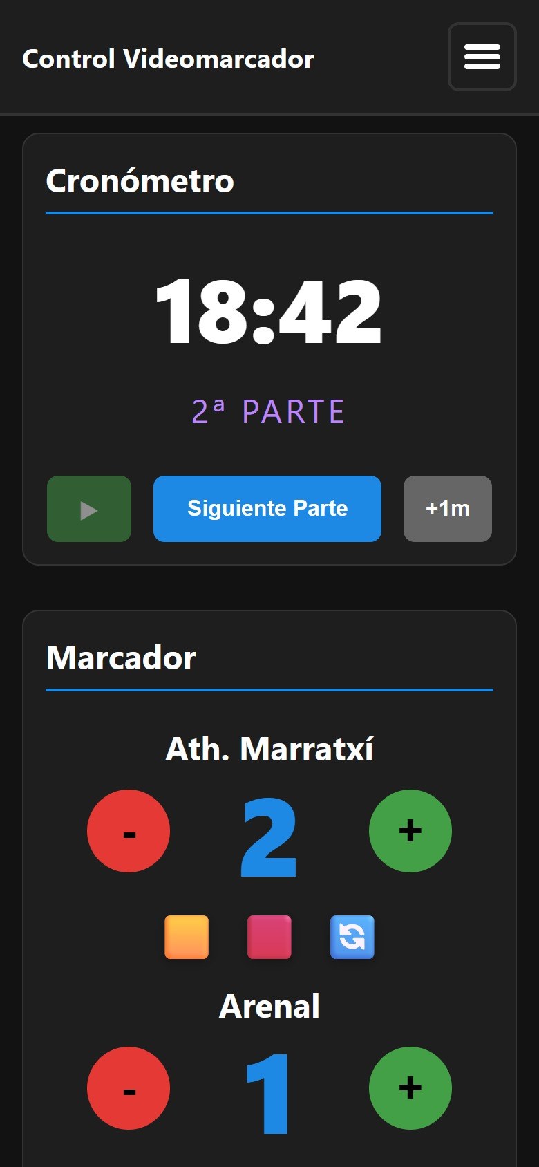 El control en pleno partido