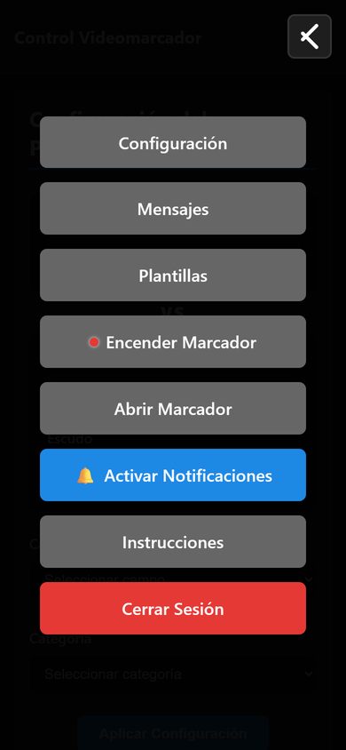Menú de navegación desplegado en el móvil