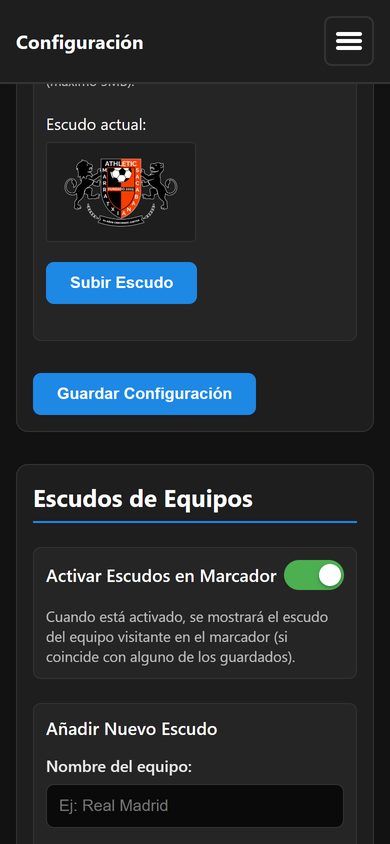 Sección de escudos de equipos