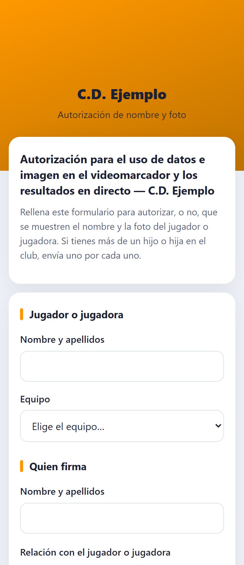Formulario público de autorización
