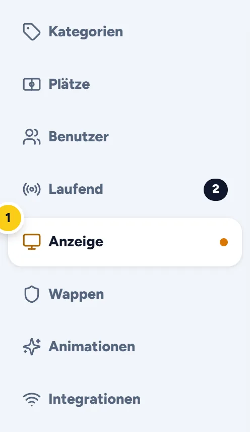 Der Reiter Anzeige mit einem orangefarbenen Punkt für offene Änderungen