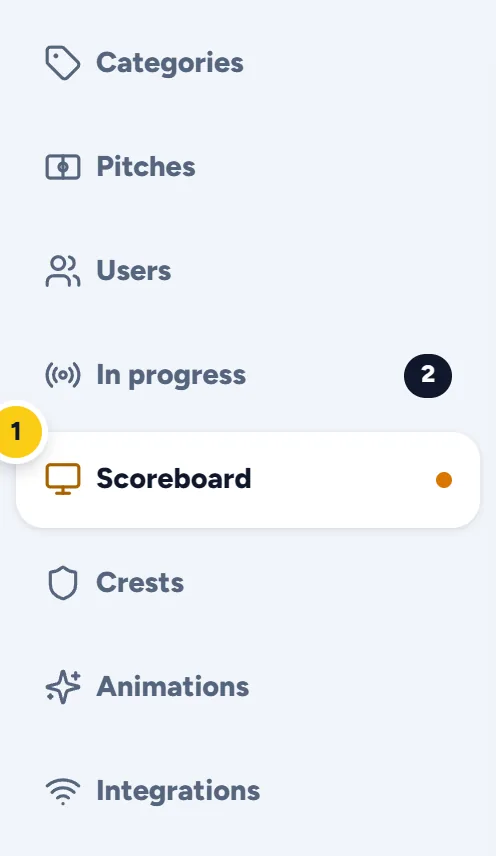 The Scoreboard tab with an orange dot for pending changes